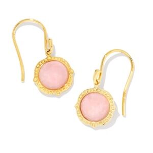 Kendra Scott Sage 18k Gold Vermeil Drop Earrings in Pink Opal